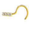 Triple Solitaire Nose Ring with American Diamond | Gold-Plated Silver