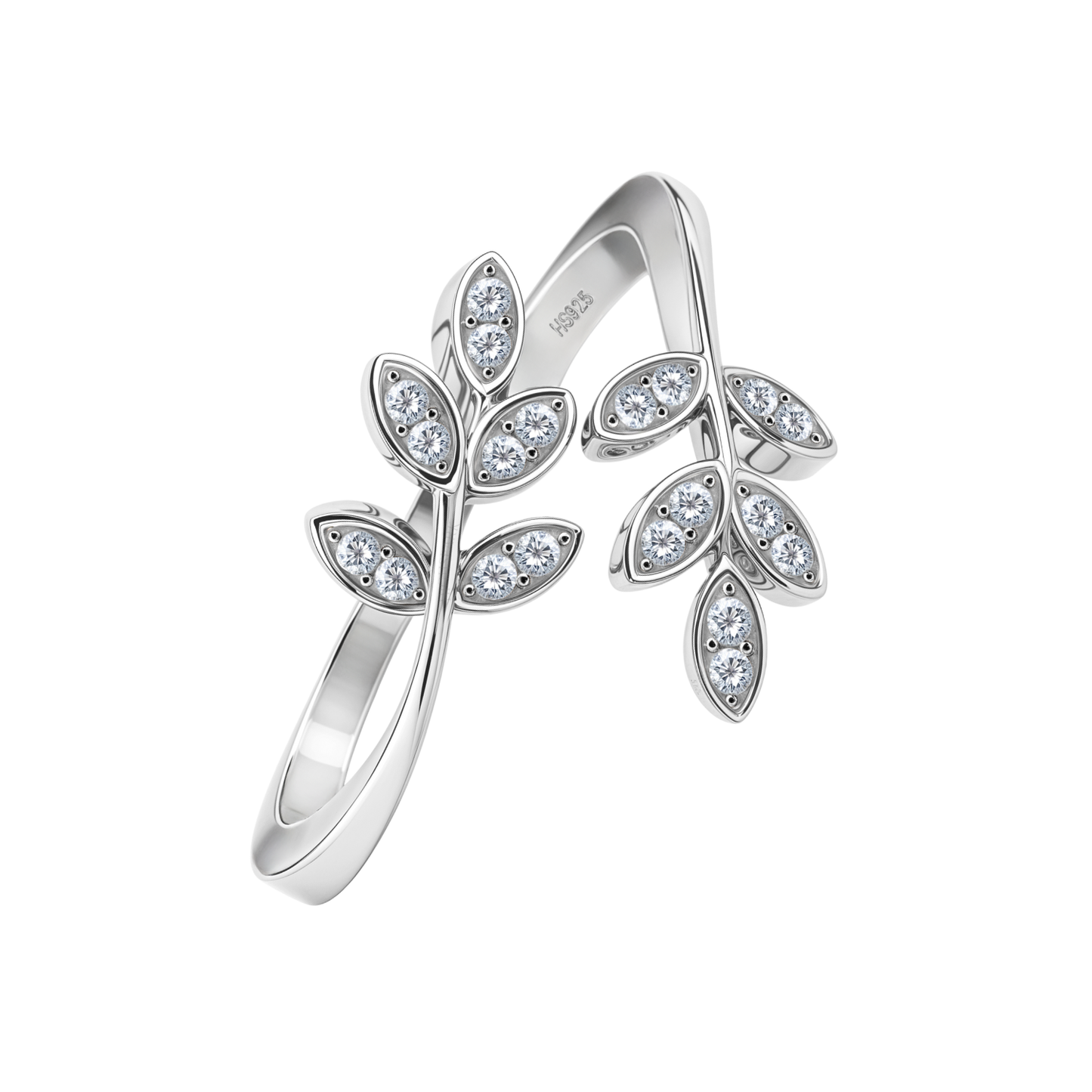 Twin Leaf Embrace Toe Ring - Adjustable in 925 Sterling Silver - 1 Piece HighSpark