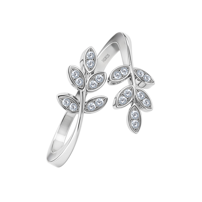 Twin Leaf Embrace Toe Ring - Adjustable in 925 Sterling Silver - 1 Piece HighSpark