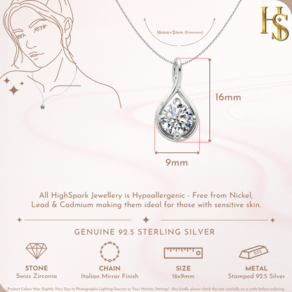 Twinkling Twist Pendant in 92.5 Sterling Silver For Women HighSpark