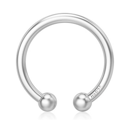 Nose Ring Ball in 92.5 Sterling Silver - Elegant Septum Ring / Nose Pin / Silver Nath- No piercing required