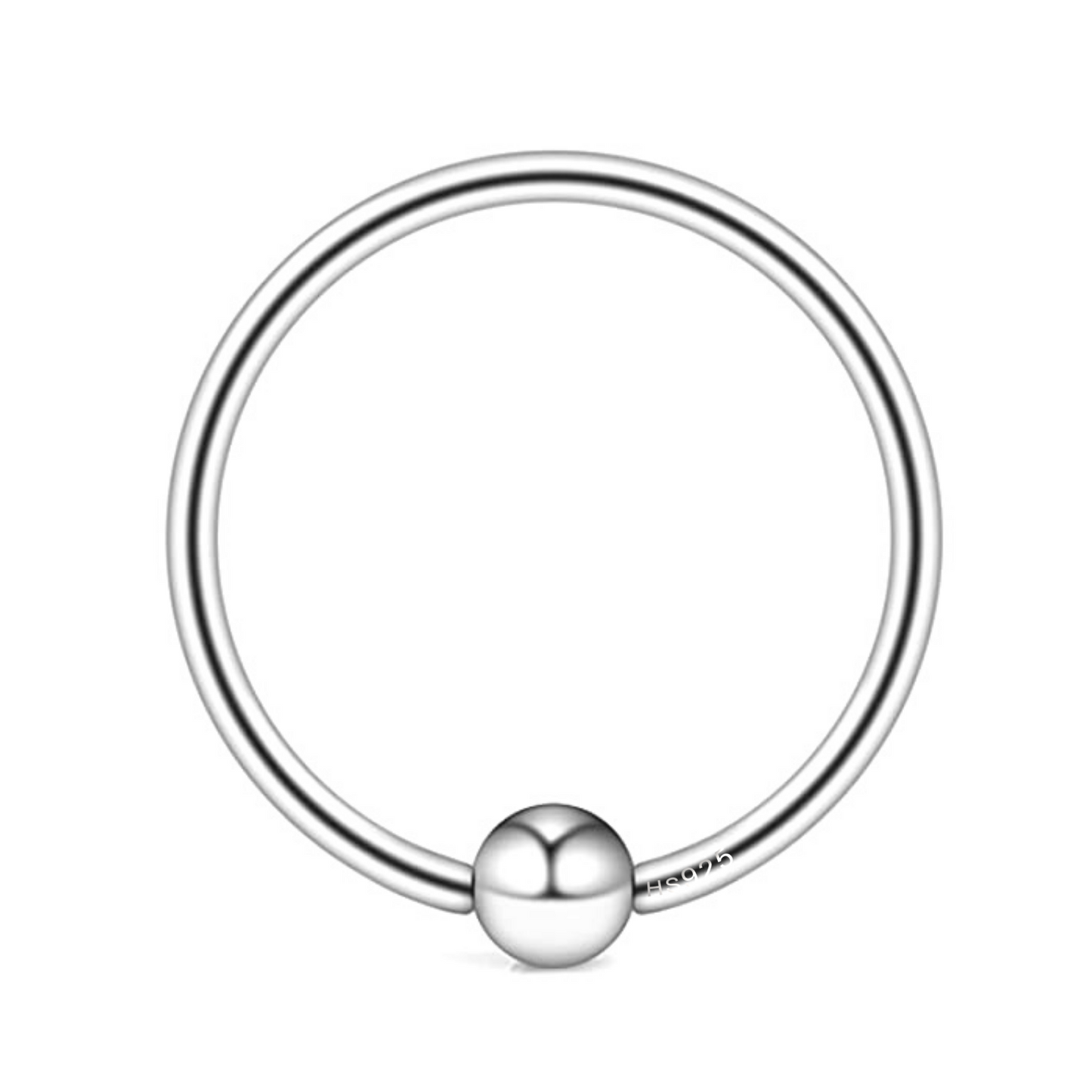 Nose Ring Ball in 92.5 Sterling Silver - Elegant Septum Ring / Nose Pin / Silver Nath- No piercing required
