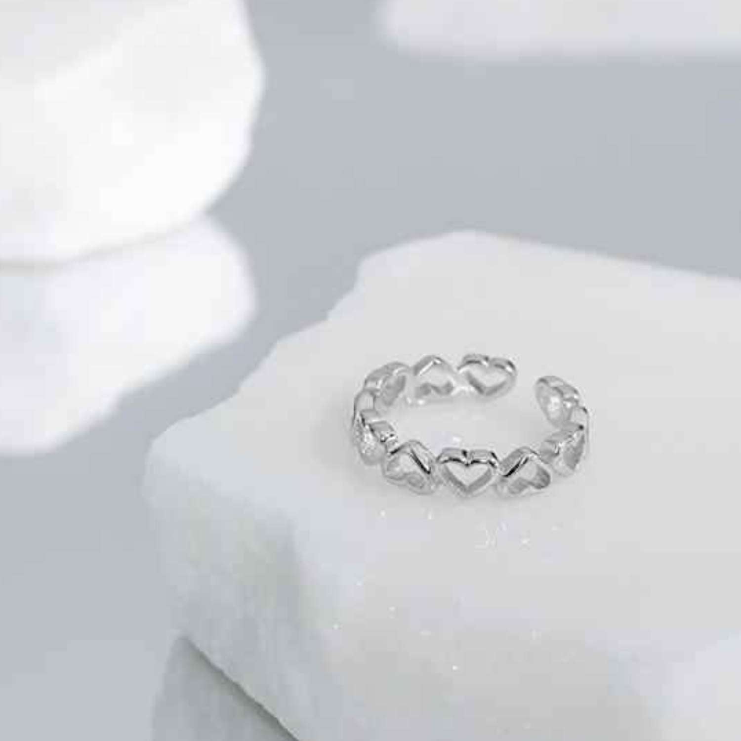 Heart Ring Adjustable in 92.5 Sterling Silver