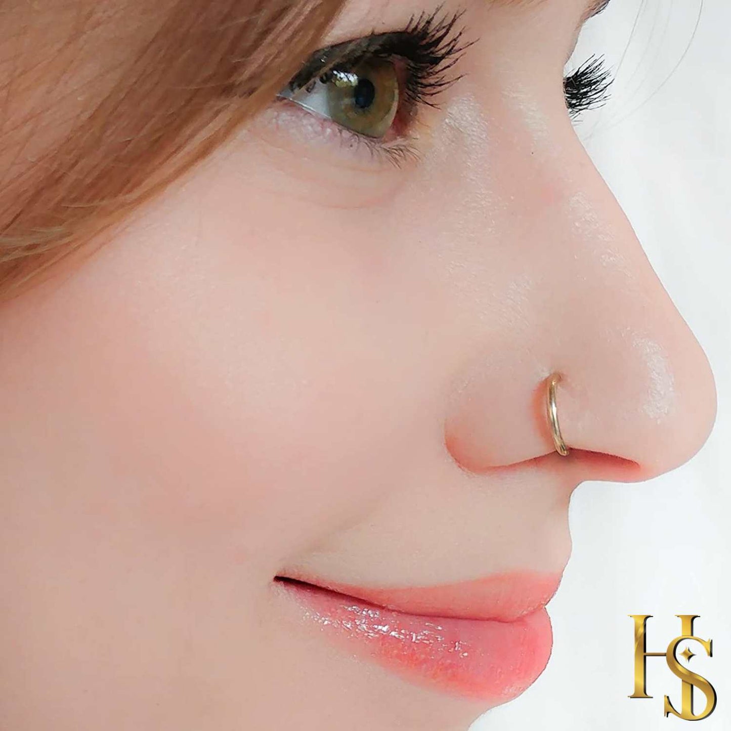 Nose Ring in 92.5 Sterling Silver - Elegant Septum Ring / Nose Pin / Silver Nath