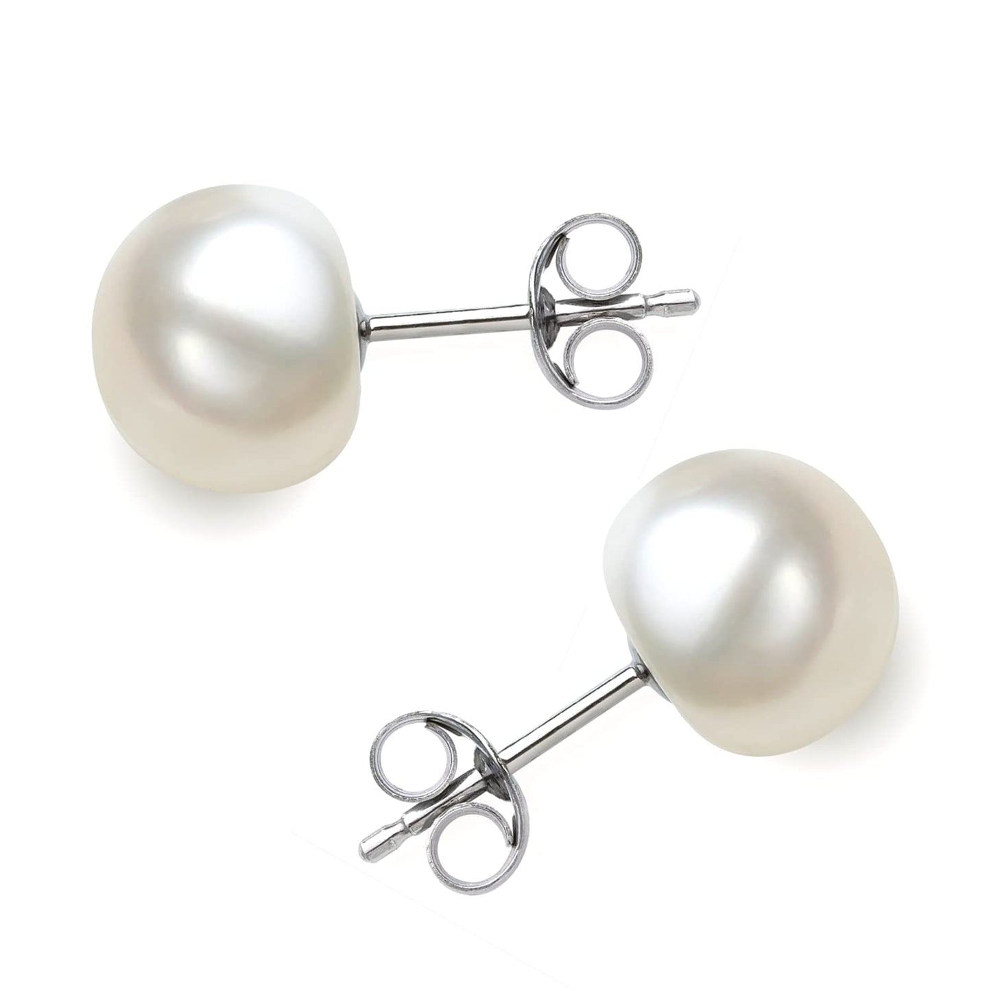 Pearl Freshwater Button Earrings in 8.5MM