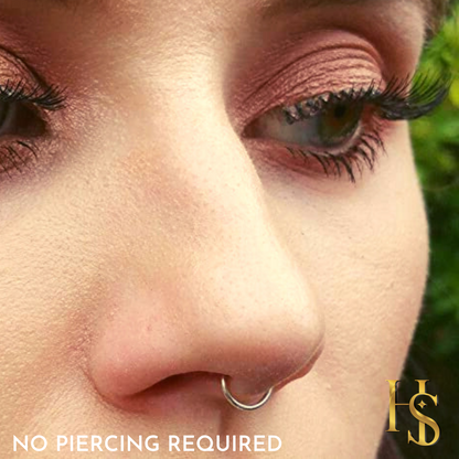 Nose Ring Ball in 92.5 Sterling Silver - Elegant Septum Ring / Nose Pin / Silver Nath- No piercing required