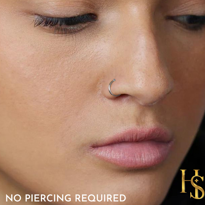 Nose Ring Ball in 92.5 Sterling Silver - Elegant Septum Ring / Nose Pin / Silver Nath- No piercing required