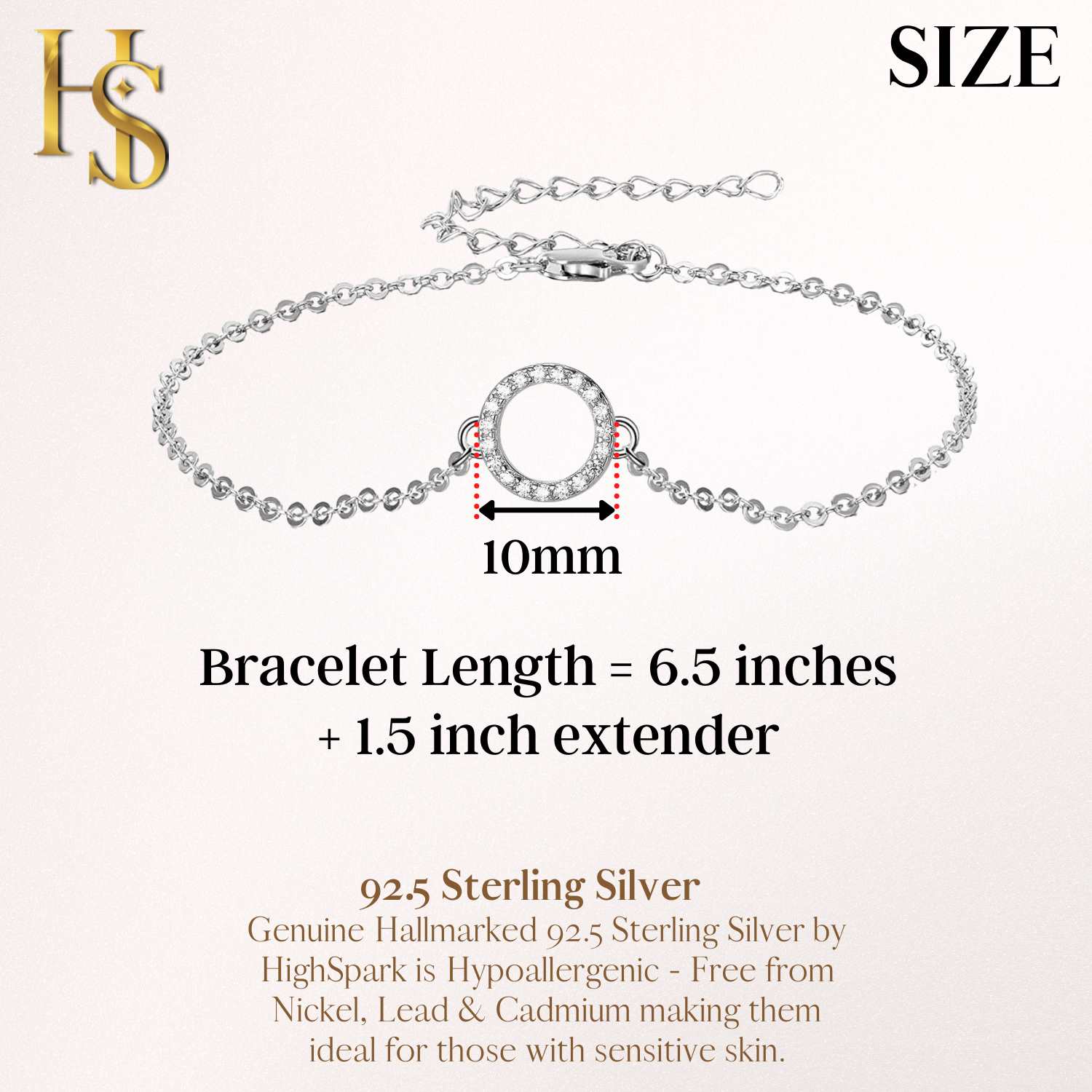 Circle Bracelet in 92.5 Silver studded with Swiss Zirconia - Circle of Life Celebrity Bracelet - Unity, Wholeness and Completeness