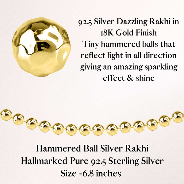 Gold Finish Bracelet in 92.5 Silver minimalistic  - Hammered Balls to give that Stunning Shine - 92.5 Silver in 18K Gold Finish