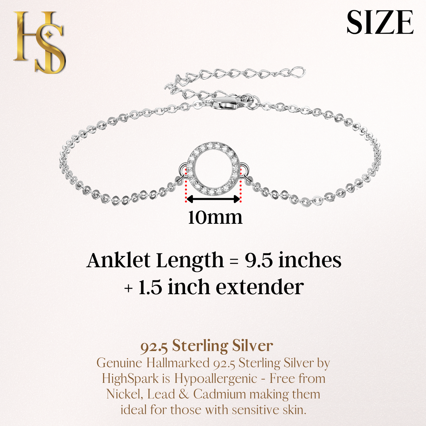 Silver Anklet - Circle of Life Celebrity Anklet - Unity, Wholeness and Completeness
