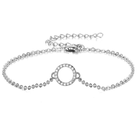 Silver Anklet - Circle of Life Celebrity Anklet - Unity, Wholeness and Completeness