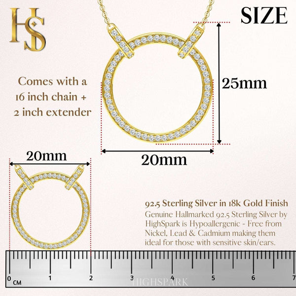 Circle of Life Celebrity Necklace in Gold-Plated 925 Sterling Silver