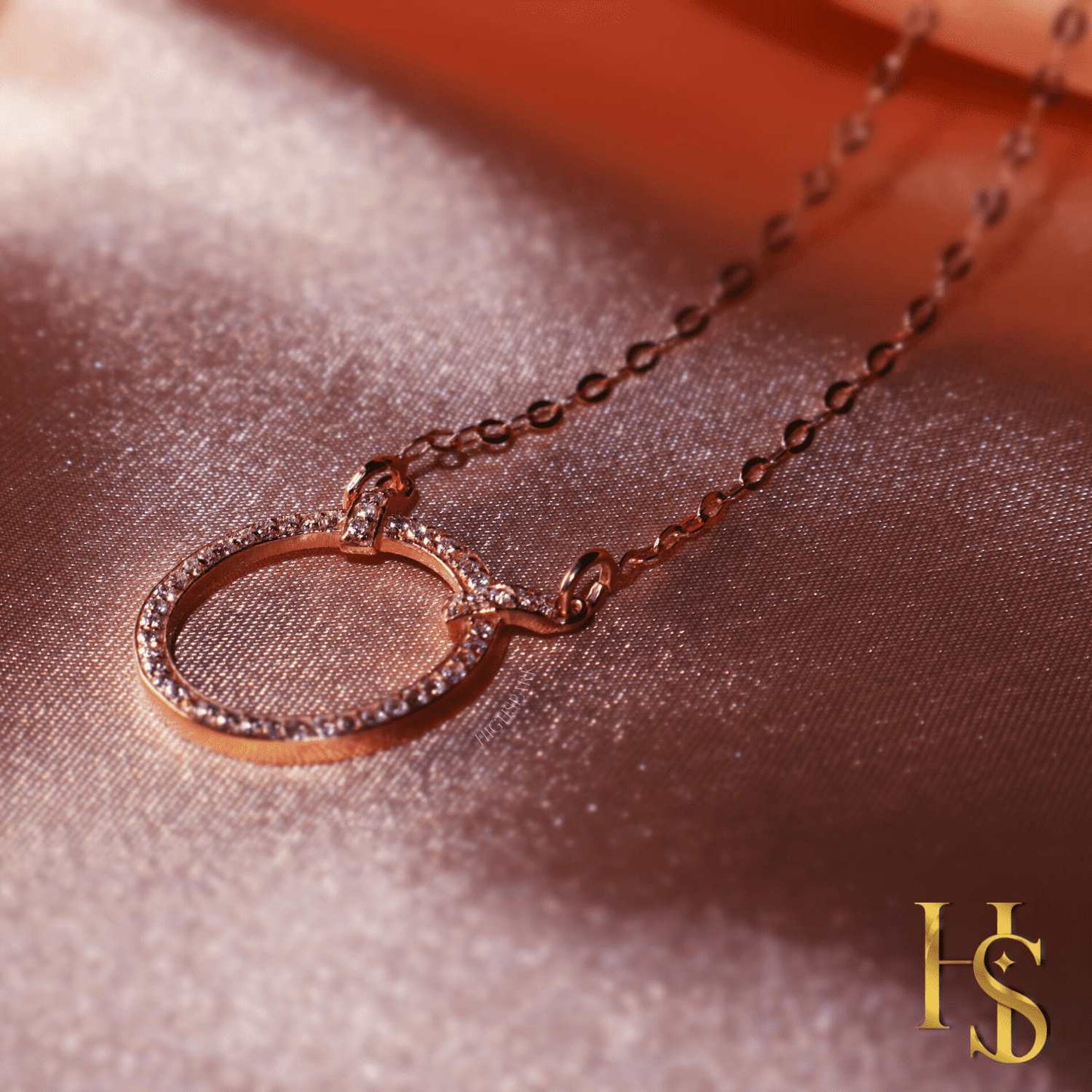 Circle of Life Celebrity Necklace in 92.5 Silver 18k Rose Gold finish - Studded with Swiss Zirconia Unity, Wholeness and Completeness