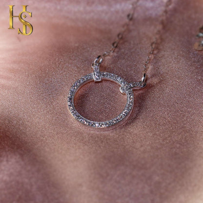 Circle of Life Celebrity Necklace in 92.5 Silver - Studded with Swiss Zirconia Unity, Wholeness and Completeness