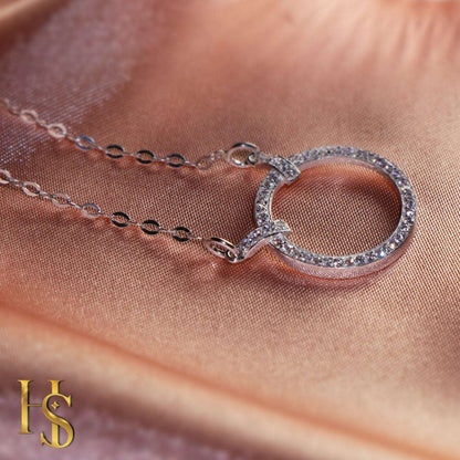 Circle of Life Celebrity Necklace in 92.5 Silver - Studded with Swiss Zirconia Unity, Wholeness and Completeness