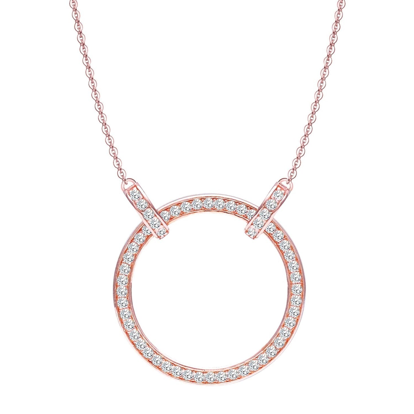 Circle of Life Celebrity Necklace in 92.5 Silver 18k Rose Gold finish - Studded with Swiss Zirconia Unity, Wholeness and Completeness