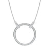 Circle of Life Pendant Necklace with American Diamond in Sterling Silver