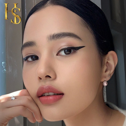 Pearl Rose Gold Stylish Round Earrings in Hook Design