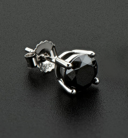 925 Sterling Silver Mens Cubic Zirconia Round Stud Earrings 9mm Wide Earring For Men 925 Sterling Silver Mens Cubic Zirconia Round Stud Earrings 9mm Wide Earring For Men