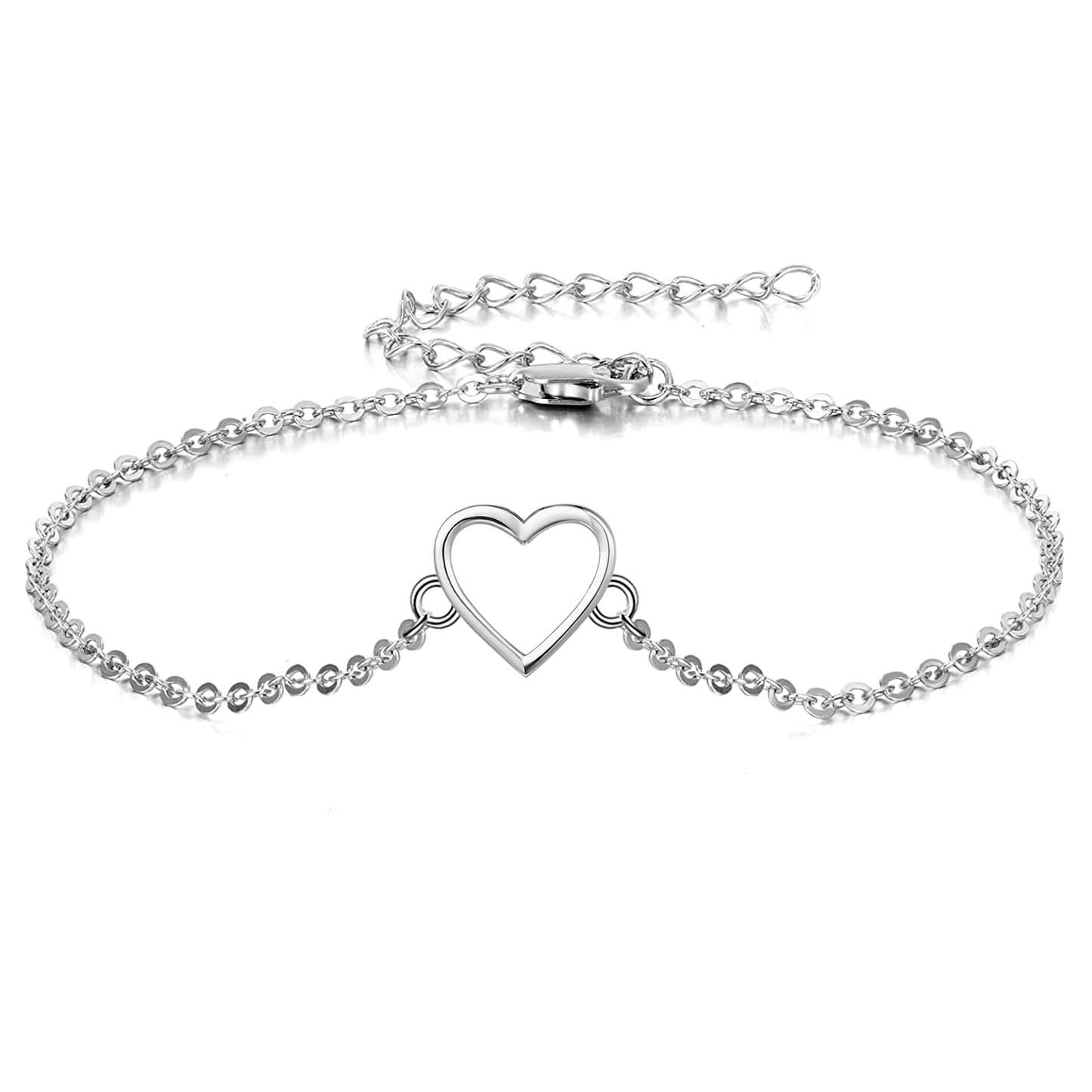 Silver Anklet - Heart Anklet for women and girls in 92.5 Silver