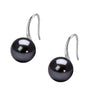 Dainty Black Pearl Hook Earrings in 925 Sterling Silver