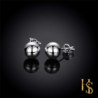 Silver Ball Earrings - Pure 92.5 Sterling Silver - Perfect for all type of piercings - Recommended by piercing studios