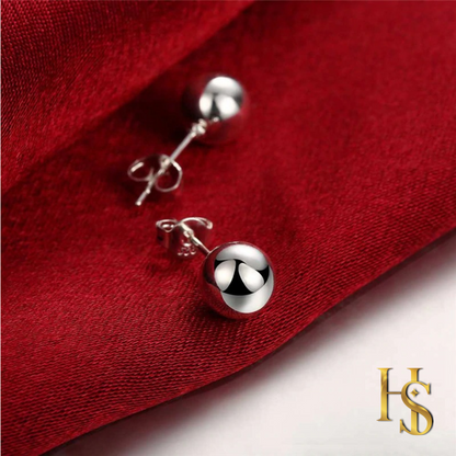 Silver Ball Earrings - Pure 92.5 Sterling Silver - Perfect for all type of piercings - Recommended by piercing studios