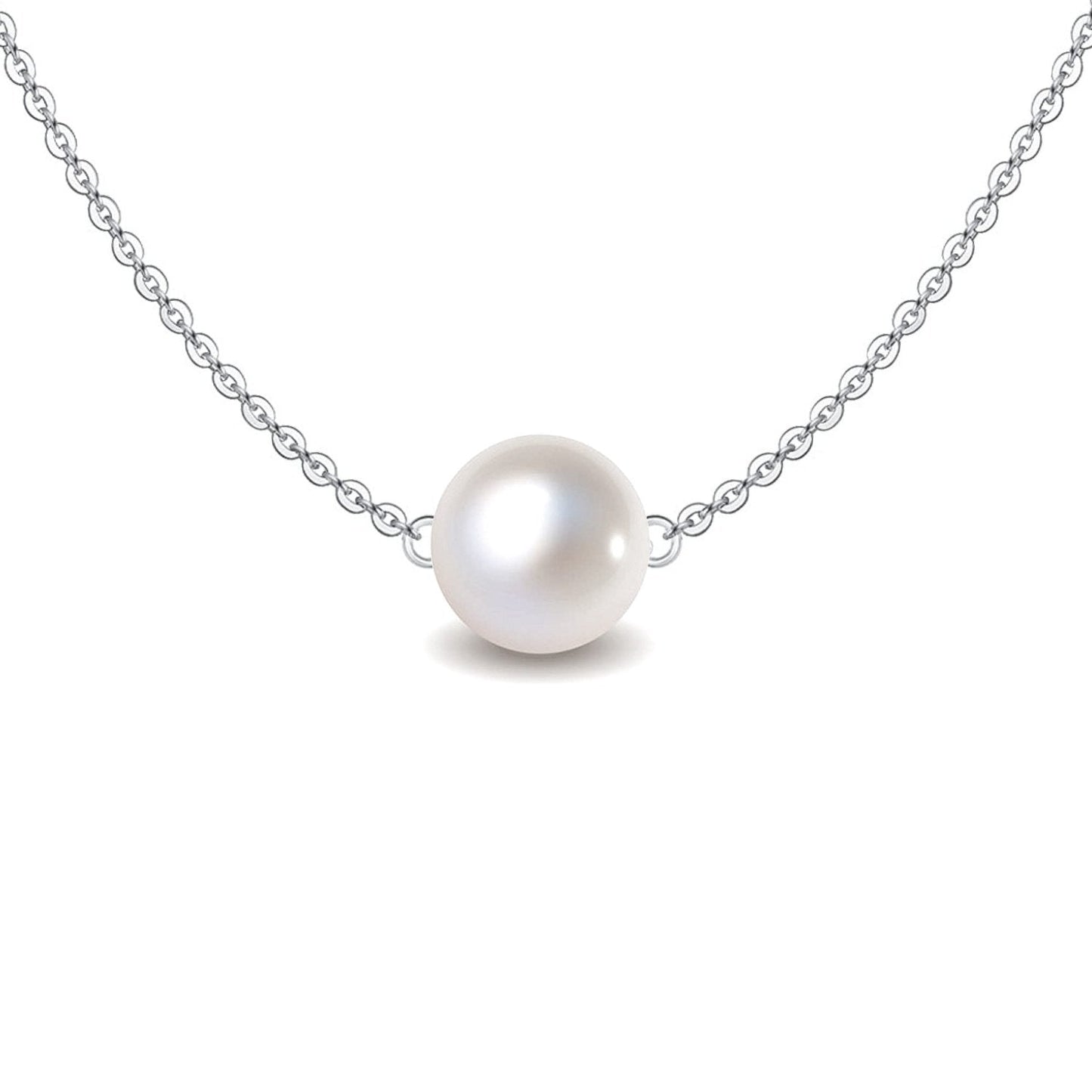 Classic Moon Pearl Pendant - Round White South Sea Pearl