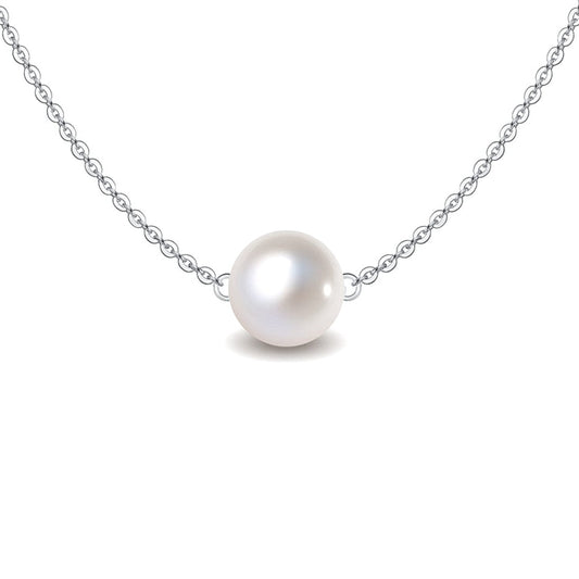 Classic Moon Pearl Pendant - Round White South Sea Pearl