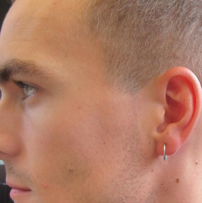 Mens Classic Hoop Earrings in 92.5 Sterling Silver - 1.2mm Thickness - Small Sizes 10mm to 20mm (Thin & lightweight Hoops)