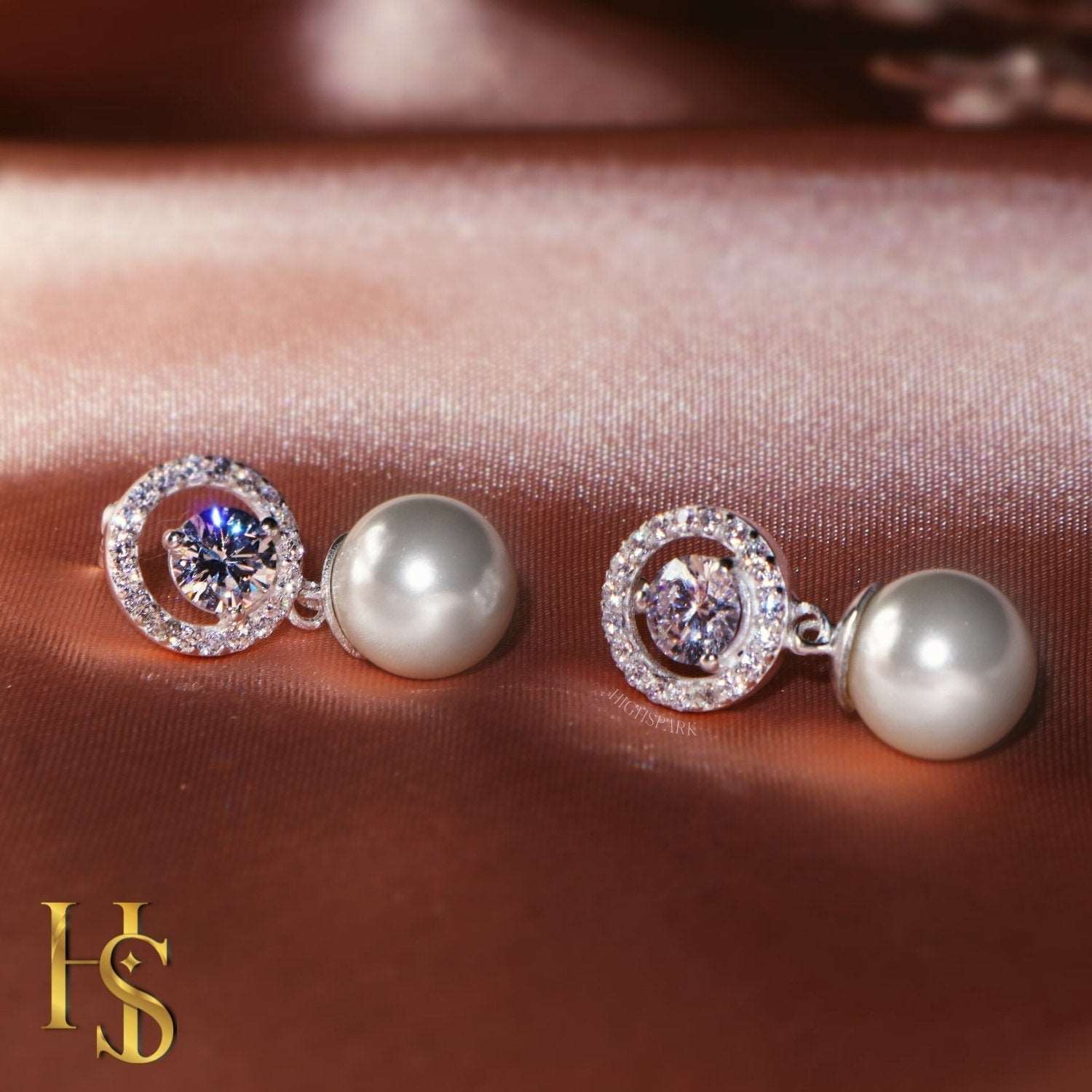 Circle Of Life Pearl Earrings embellished with Swarovski Zirconia