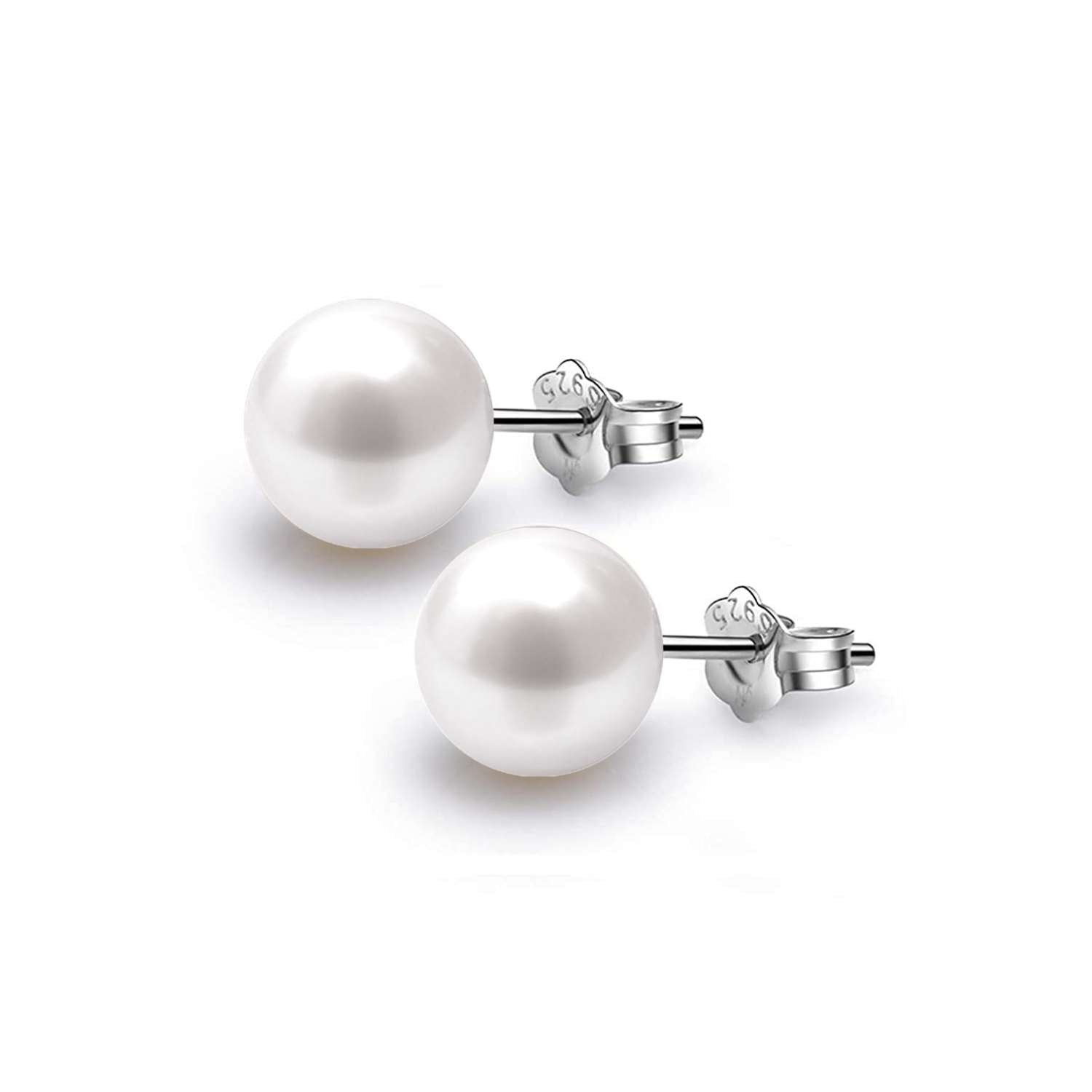 Pearl Classic Stud Earrings - Brilliant Lustre White Pearls