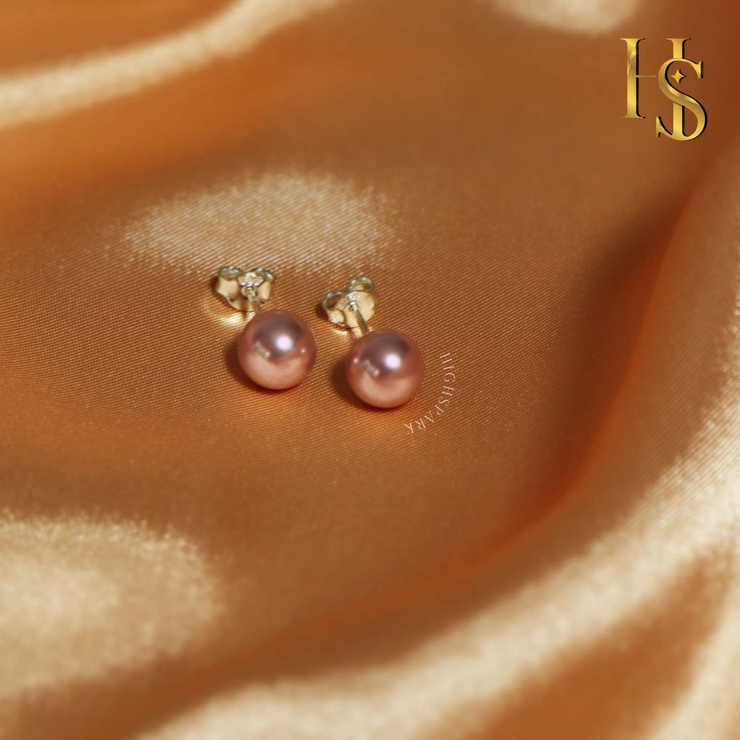 Pearl Classic Stud Earrings - Brilliant Lustre Rose Gold Pearls