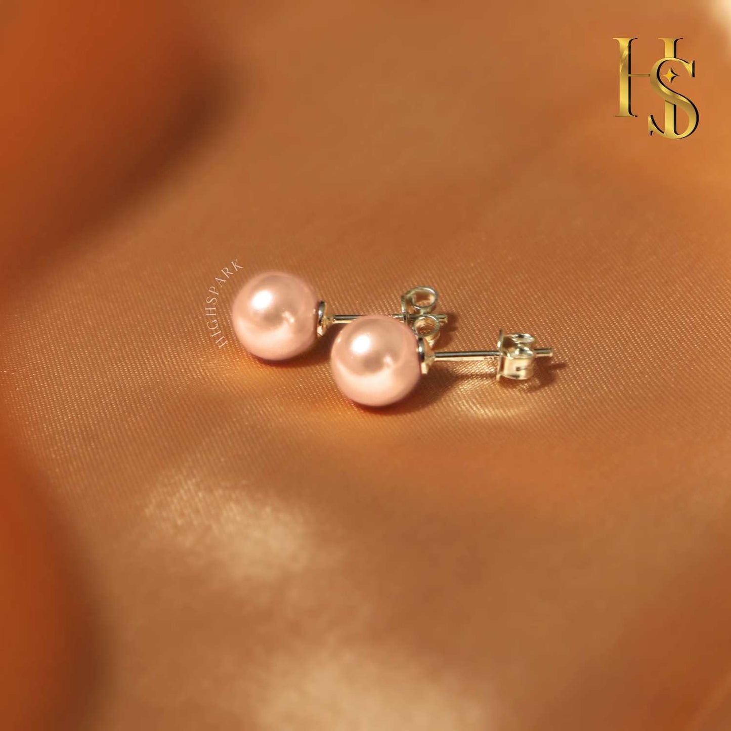 Pearl Classic Stud Earrings - Brilliant Lustre Pink Pearls