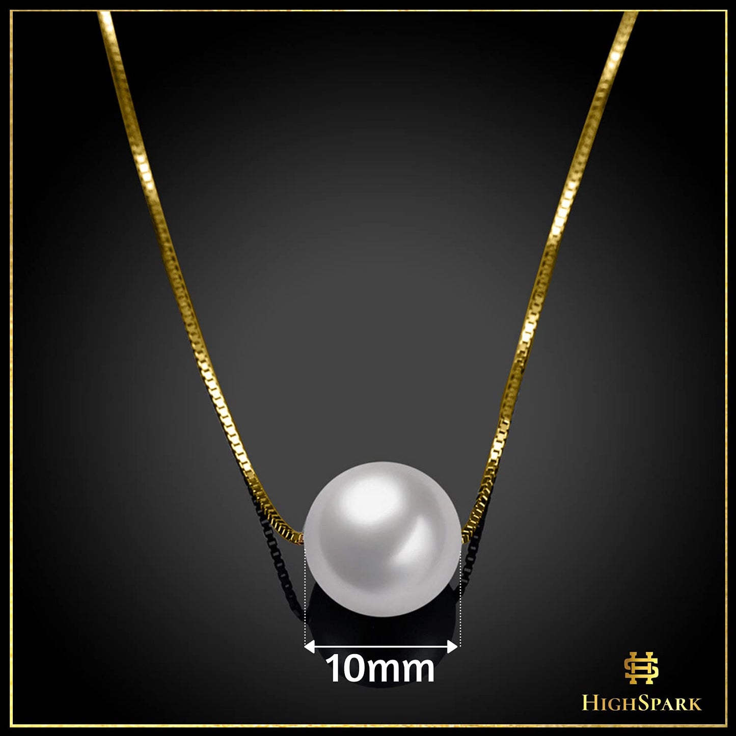 White Pearl Moon Necklace