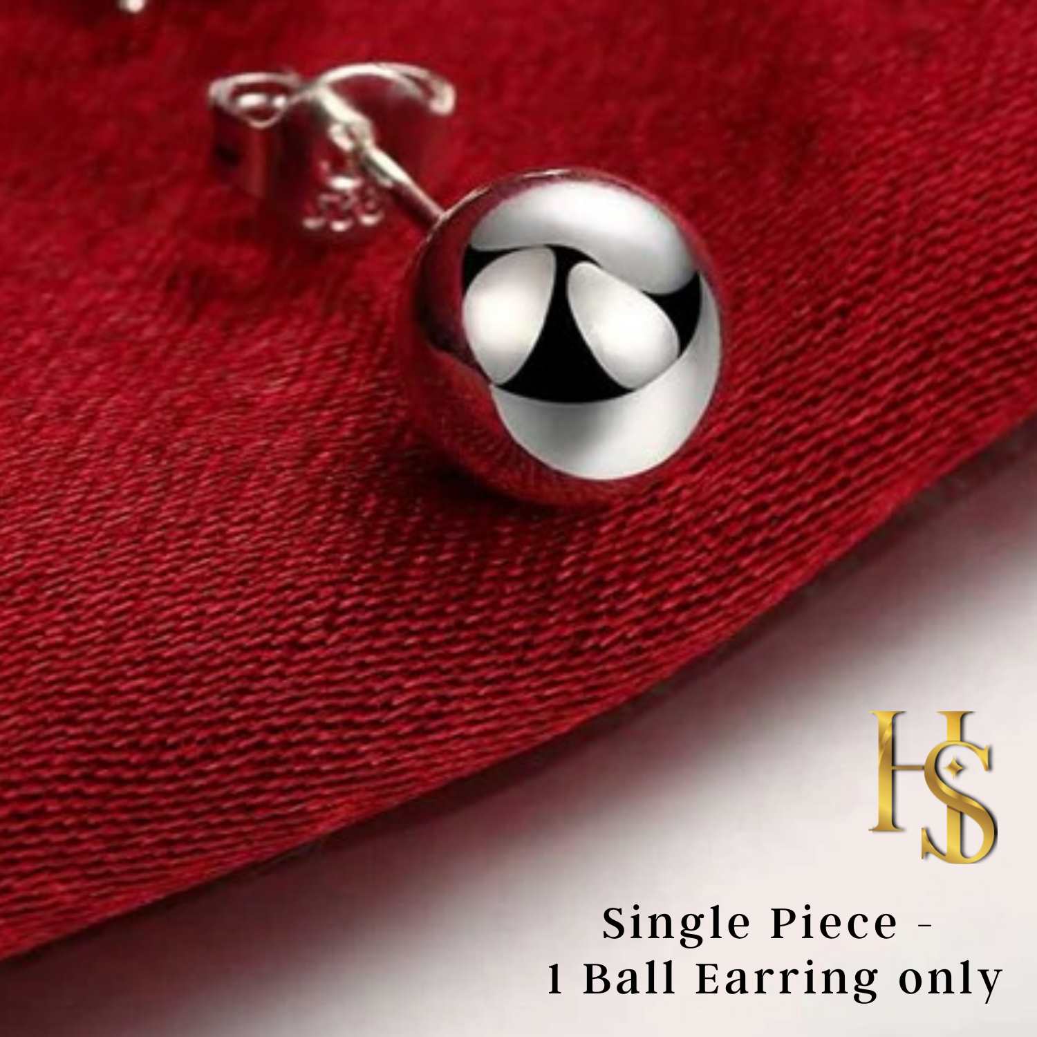 Mens Silver Ball Earring in Pure 92.5 Sterling Silver - Perfect for all type of piercings - Recommended by piercing studios