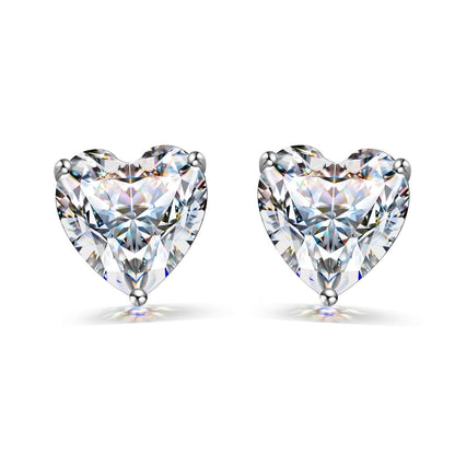 Solitaire Heart Earrings in 92.5 Silver embellished with Sparkling Zirconia.