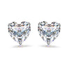 Heart Solitaire Earrings in 925 Sterling Silver