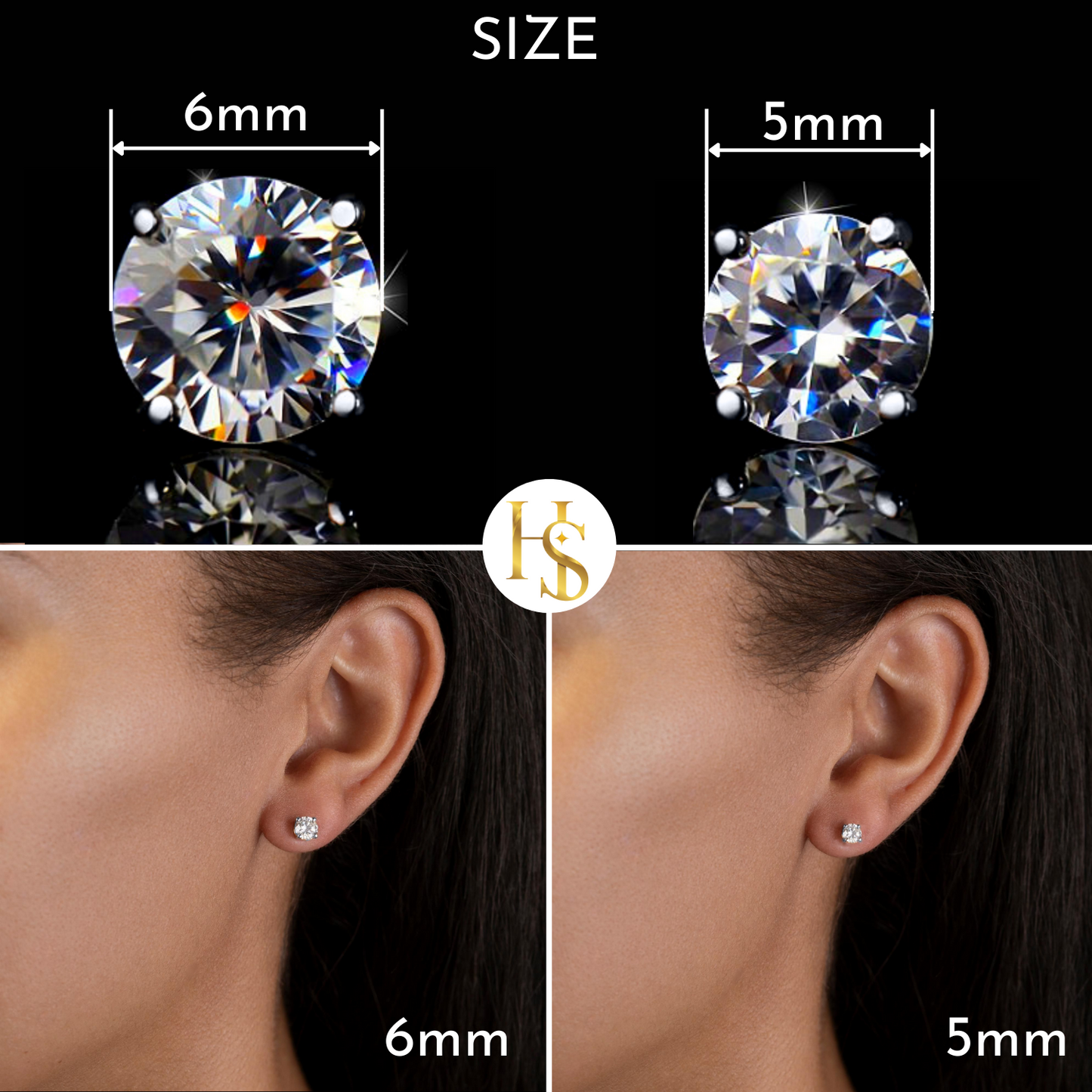Solitaire Earrings in 92.5 Silver - Classic 4 prong setting embellished with Swarovski Zirconia