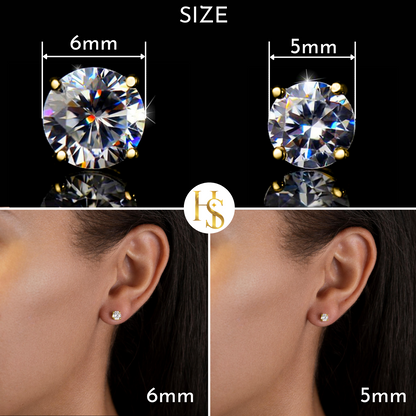 Solitaire Earrings embellished with Sparkling Zirconia - 92.5 Silver in 18K Gold Finish