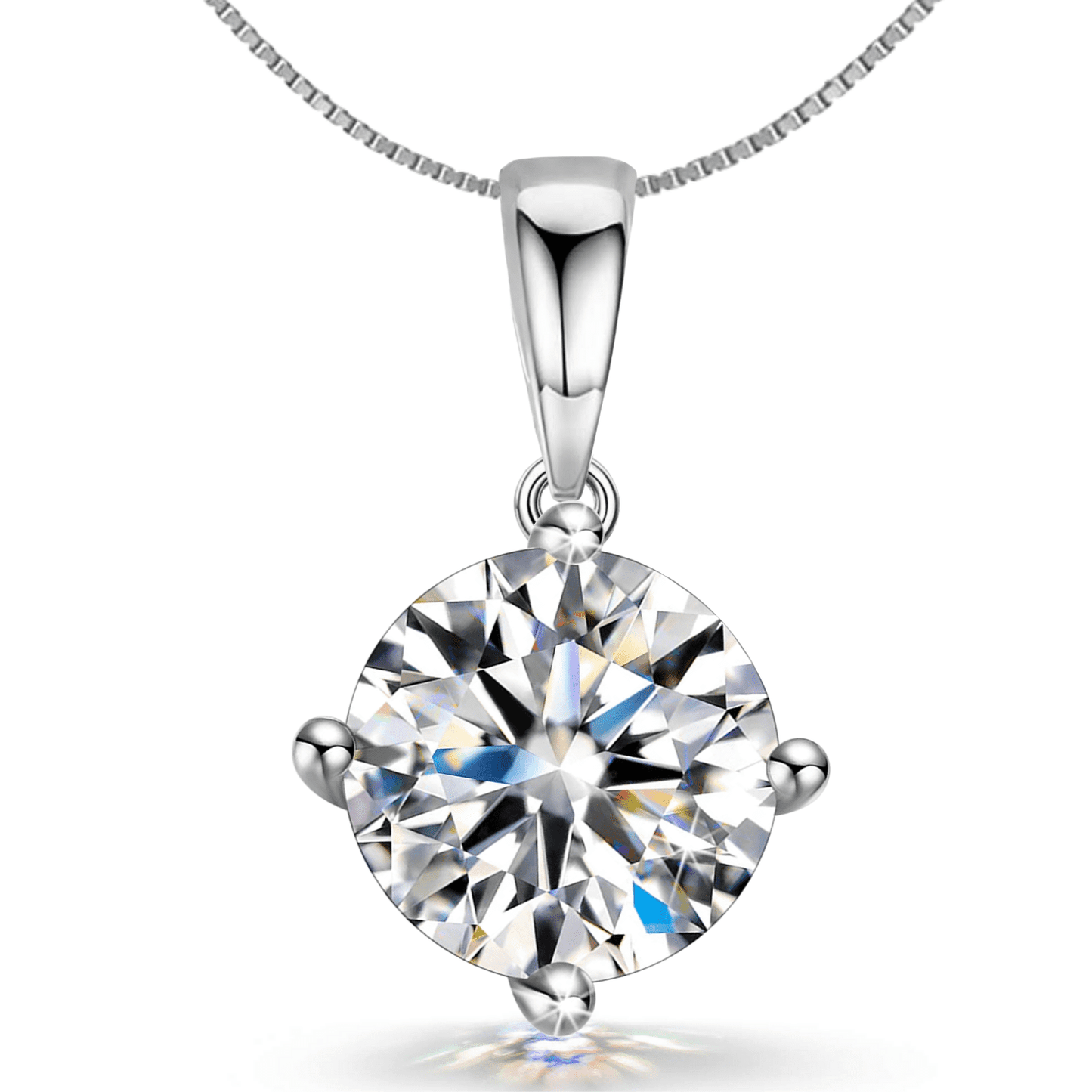 Solitaire Pendant with Chain in 92.5 Silver embellished with Swarovski  Zirconia.