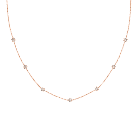 Rose Gold Star Constellation Necklace - 92.5 Silver in 18K Rose Gold Finish