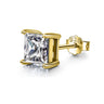Gold-Plated Square Solitaire Stud Earrings for Men | 925 Silver
