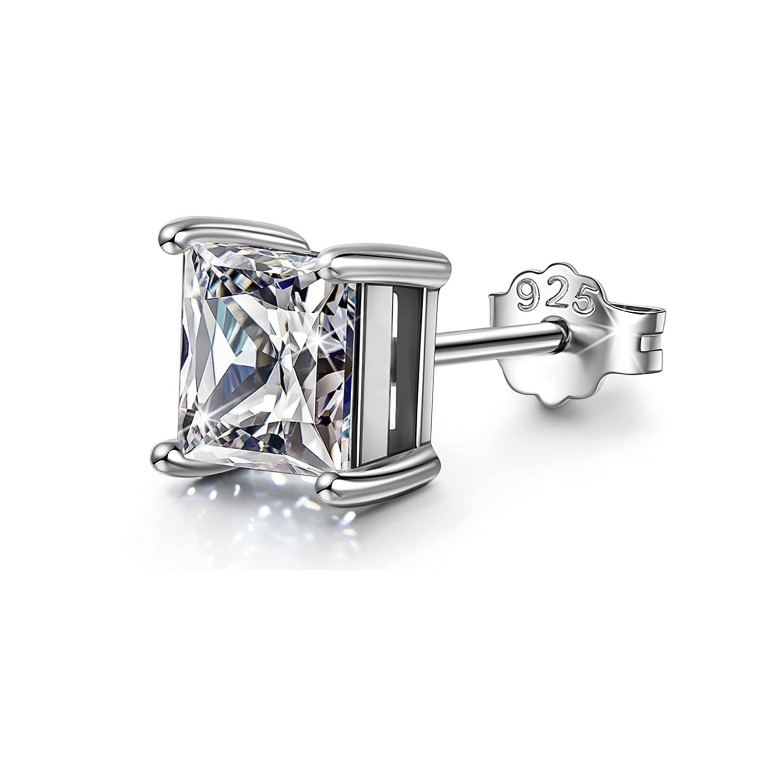 Mens Square Solitaire Earring embellished with Sparkling Zirconia. HighSpark