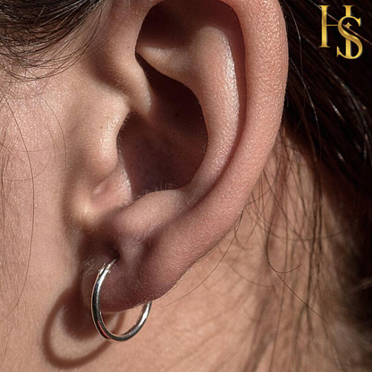 Thick Hoop Earrings in 92.5 Sterling Silver - Round Classic Hoop - Sizes 12mm to 20mm HighSpark