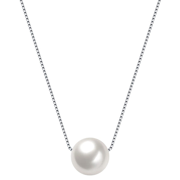 Moon Necklace with Cultured Freshwater Pearl in 925 Sterling Silver